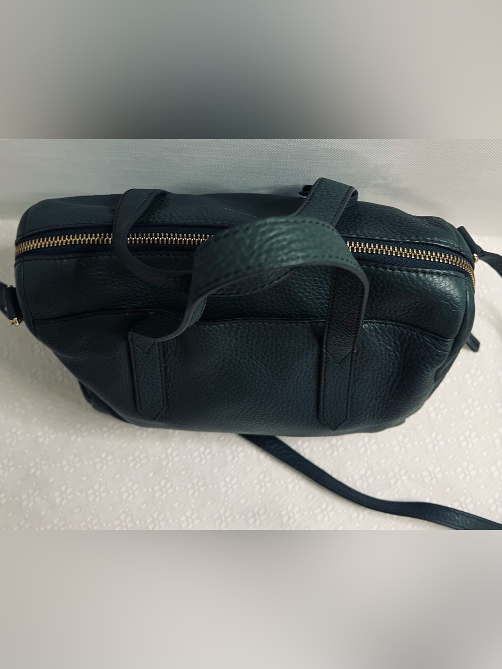 FOSSIL Sydney Satchel- Pine Green Shoulder Crossbody Handbag Keyfob - Picture 11 of 15